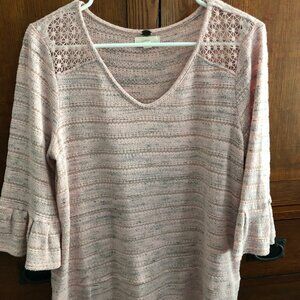 Pink and Grey Quarter Sleeve Top